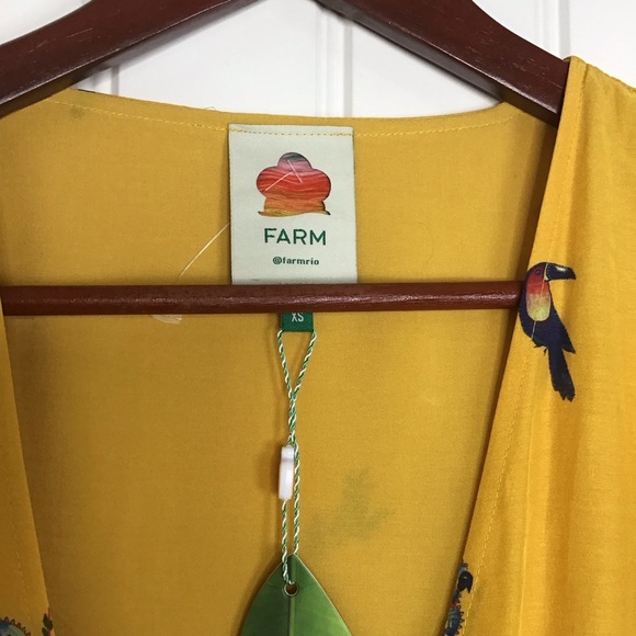 NWT Farm Rio Jungle Tucanos Silk Blend Wrap Dress Size X-Small. - Picture 4 of 11